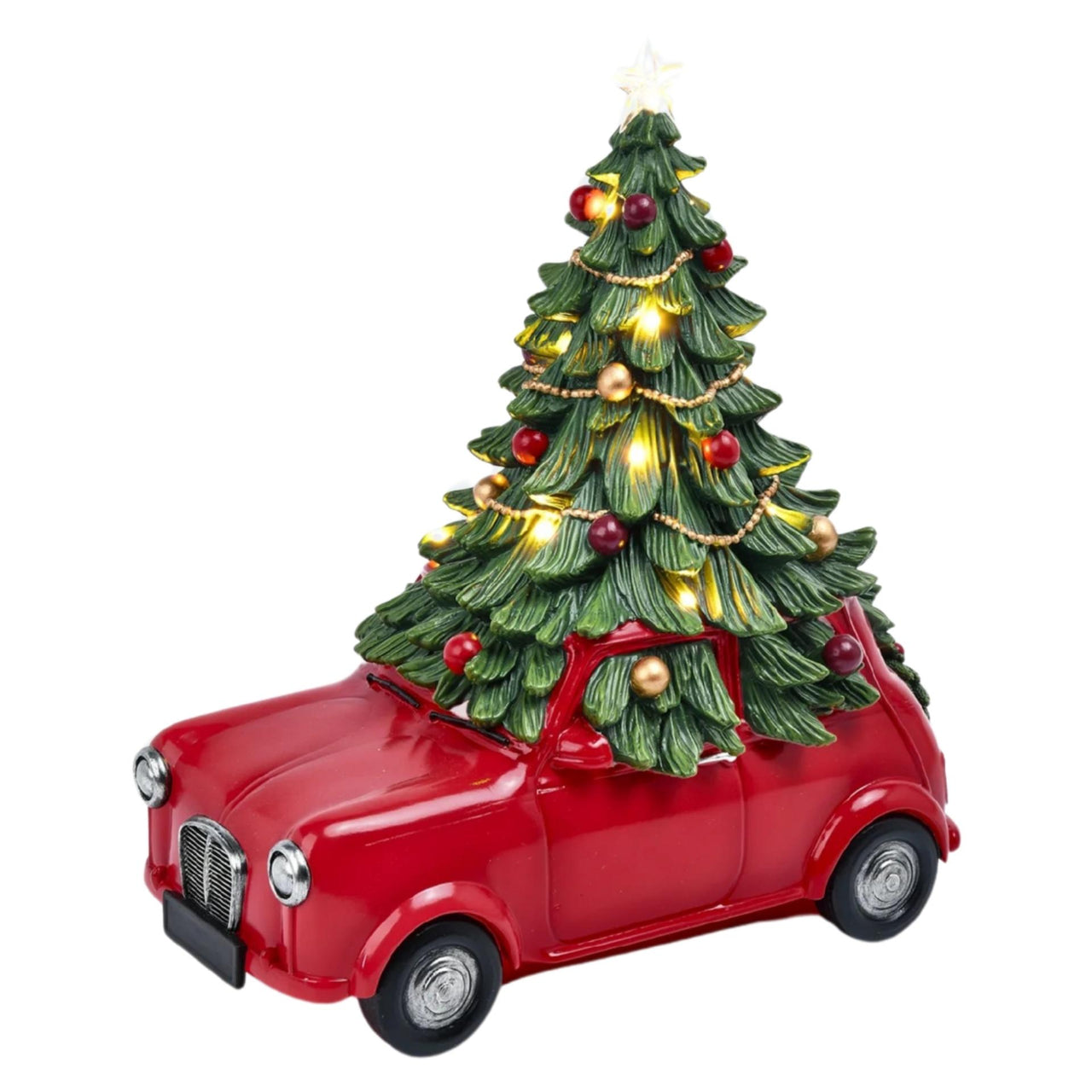 Vintage Car With Xmas Tree & Led Light