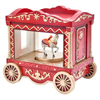 Zebra Turning In Circus Wagon Music Box With Led Light