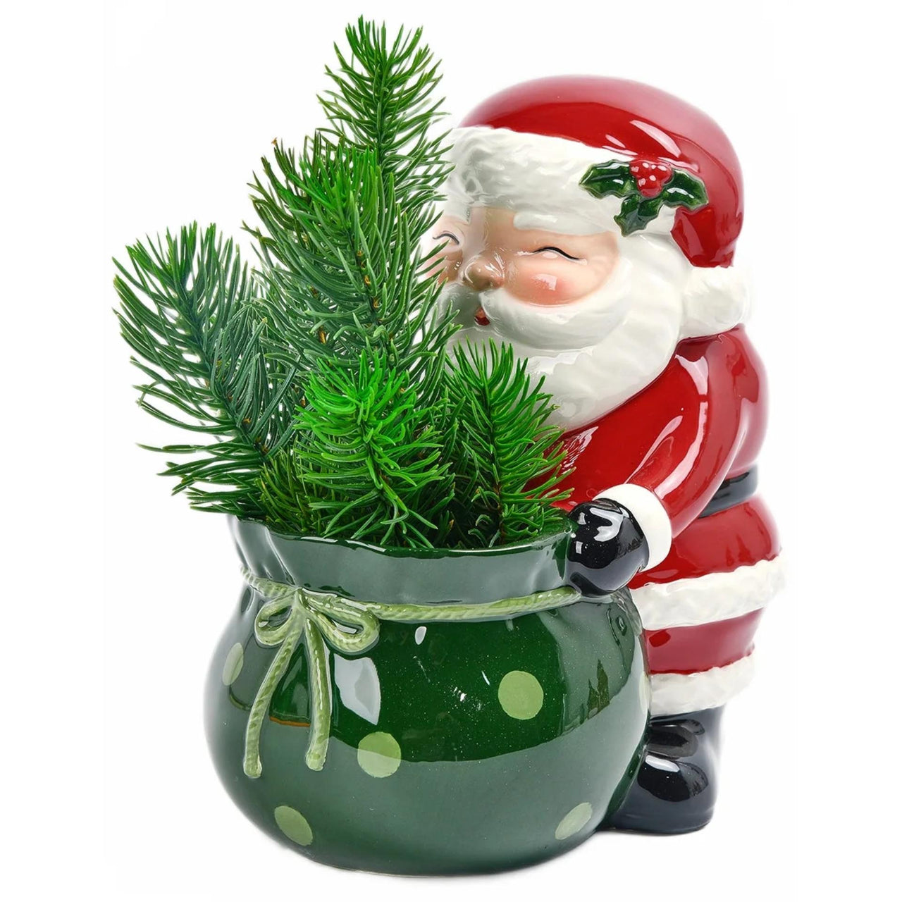 Santa With Giftbag Vase