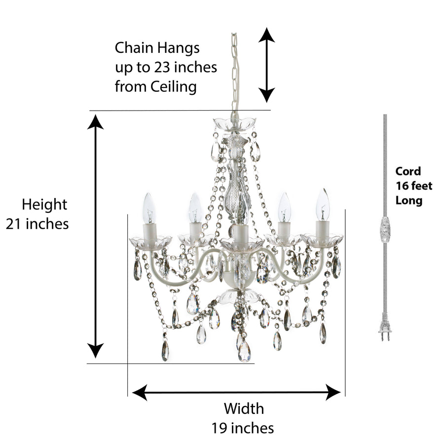 Esme 5 Light Crystal Chandelier