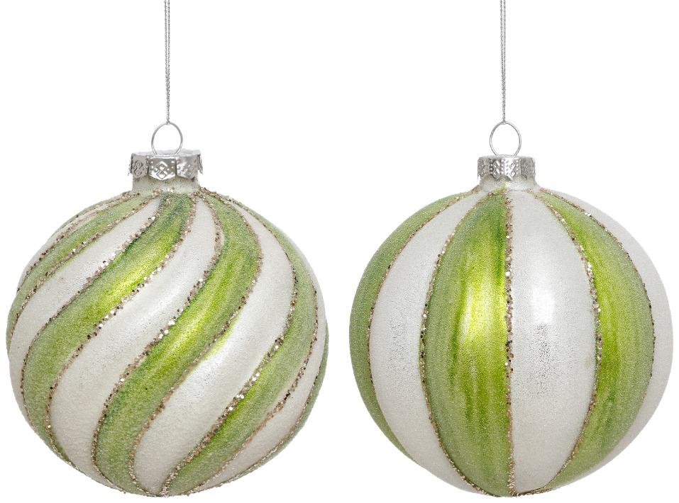 Spiraled Glitter Ornament, Box of 6 - 4 Inches