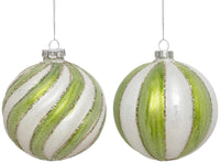 Spiraled Glitter Ornament, Box of 6 - 4 Inches