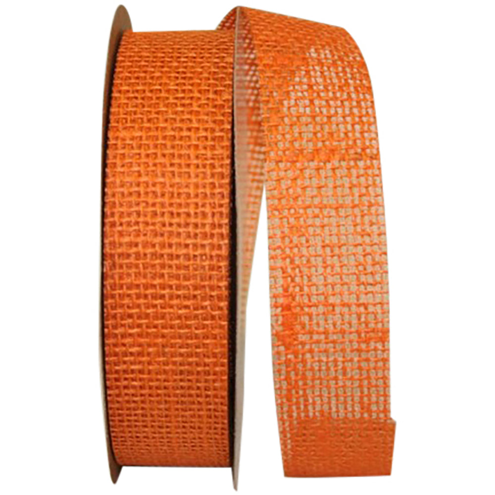 Burlap Ribbon Orange 1-3/8 Inch for Wreaths and Bows