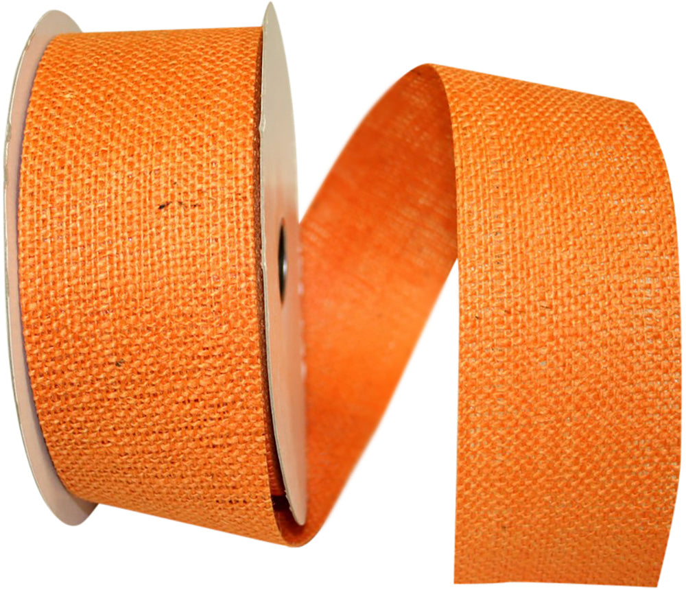 Burlap Ribbon Orange 2-1/2 Inch for Wreaths and Bows