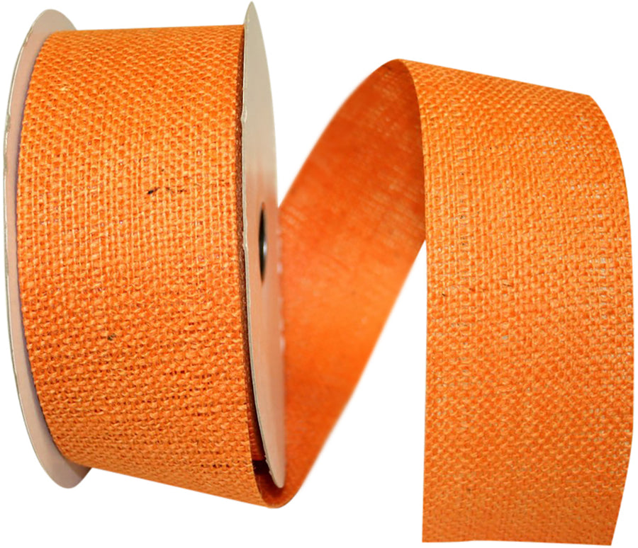 Burlap Ribbon Orange 2-1/2 Inch for Wreaths and Bows