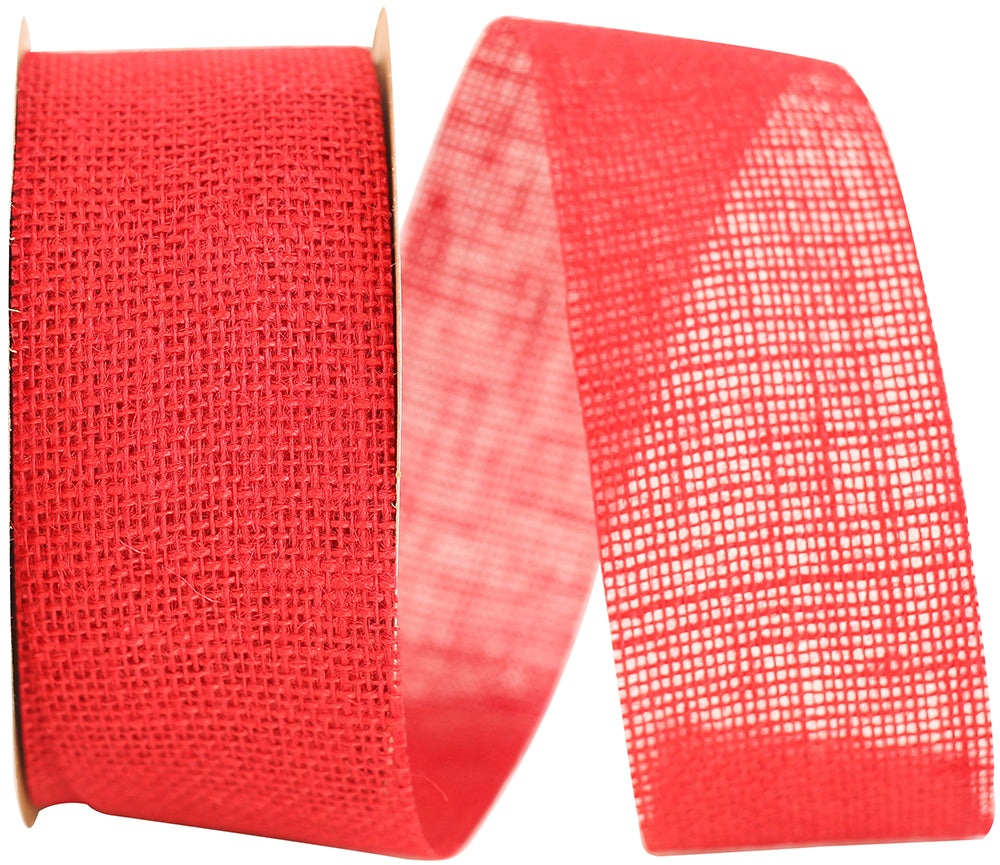Red Burlap Ribbon 2-1/2 Inch for Wreaths and Bows