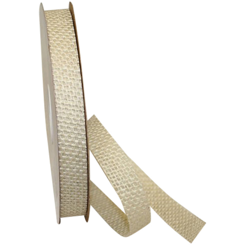 Ivory Burlap Ribbon 5/8 Inch for Wreaths and Bows