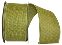 Chartreuse Burlap Wired Edge Ribbon 2-1/2 Inch for Wreaths