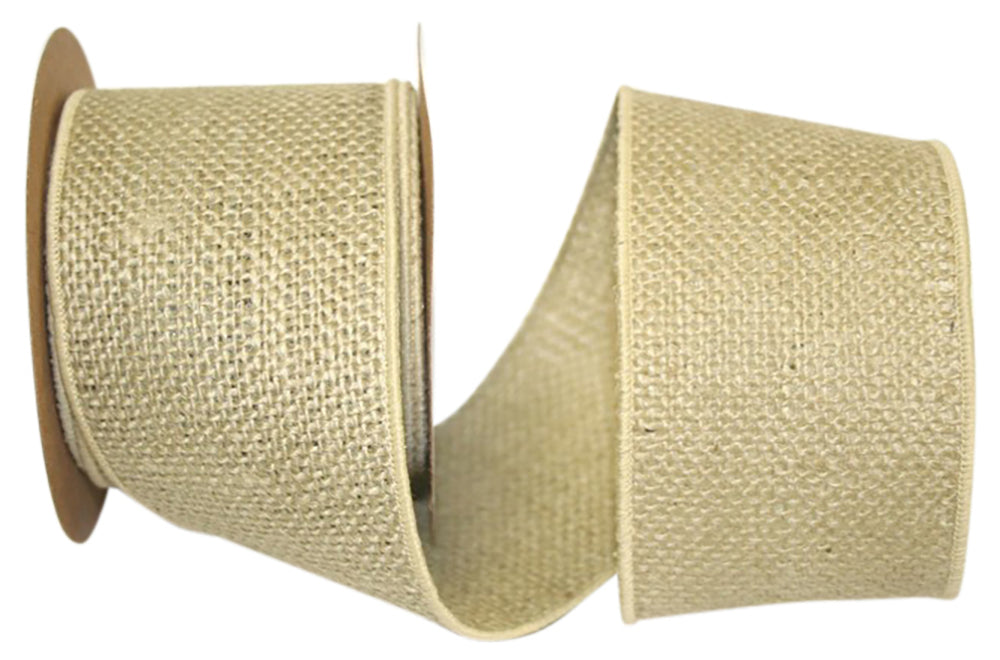 Sage Burlap Wired Edge Ribbon 2-1/2 Inch for Wreaths