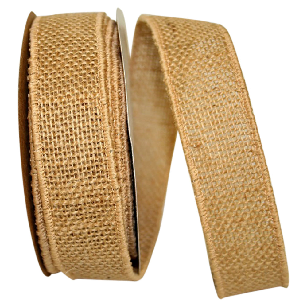 Burlap Wired Edge Ribbon 1-3/8 Inch Natural for Bows