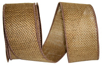 Wired Edge Burlap Ribbon 2-1/2 Inch Taupe 10Yds