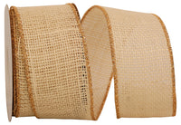 Ivory Burlap Wired Edge Ribbon 2-1/2 Inch for Wreaths