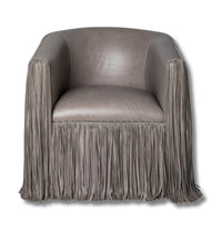 Marisol Shaggy Leather Swivel Chair