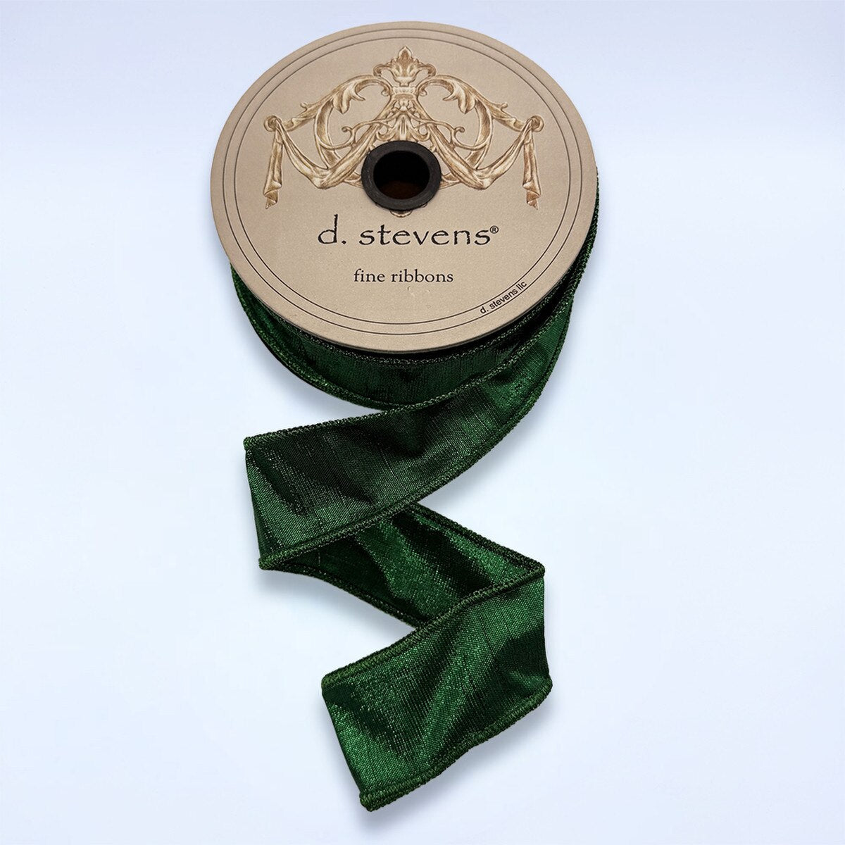 Emerald Metallic Dupion Ribbon 1.5 Inch x 10 Yards