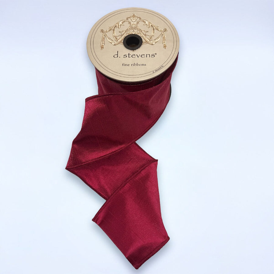 Hot Pink Metallic Dupion Ribbon 4 Inch x 10 Yards