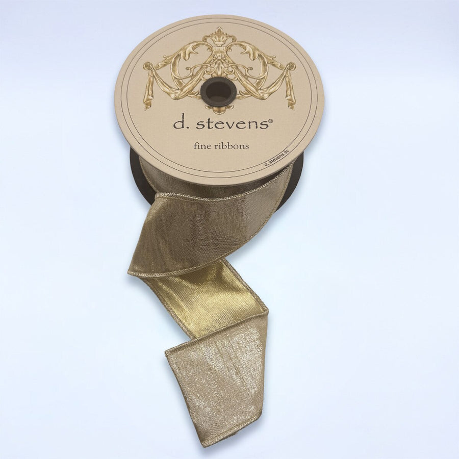 Metallic Dupion Ribbon Light Gold 2.5 Inch x 10 Yds
