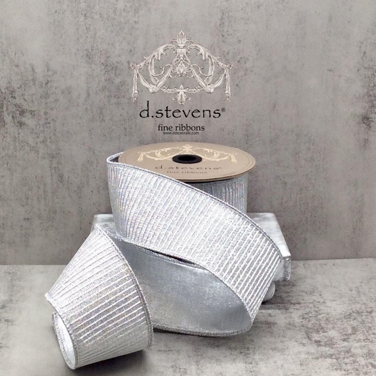 Silver Pleated Lame Ribbon 2.5 Inch x 10 Yards