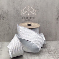 Silver Pleated Lame Ribbon 2.5 Inch x 10 Yards