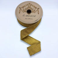 Dark Gold Pleated Lame Ribbon 1.5 Inch x 10 Yards