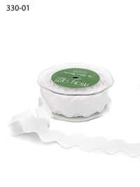 1 inch Ric Rac Ribbon with Cut Edge – 330-01 WHITE