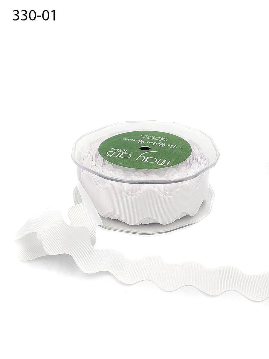 1 inch Ric Rac Ribbon with Cut Edge – 330-01 WHITE