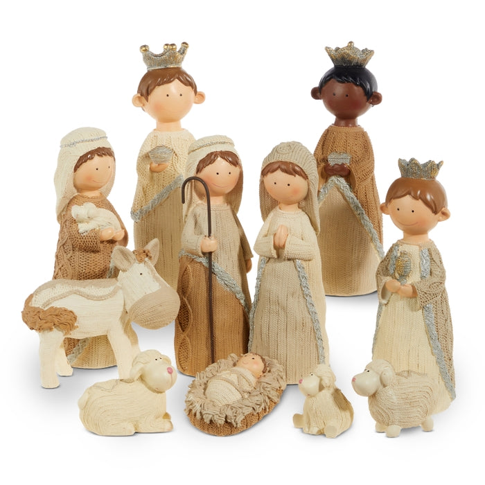 Multicolor 8.75" Knit Nativity Set of 11