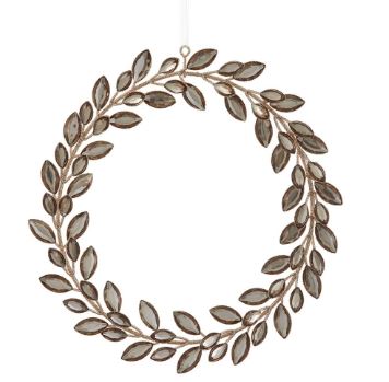 9" Gold Glitter Wreath Ornament