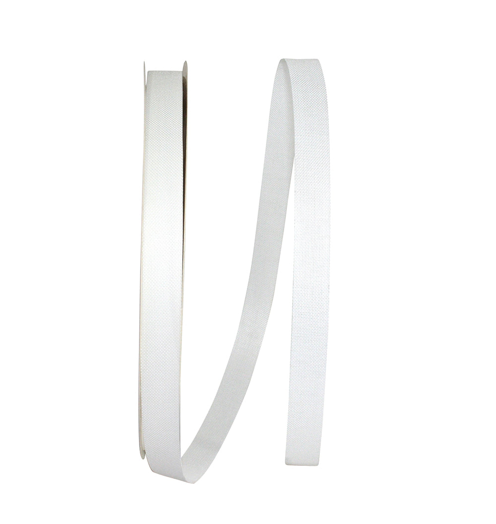 White 5 8 Inch Linen Natural Allure Ribbon for Wreaths & Bows