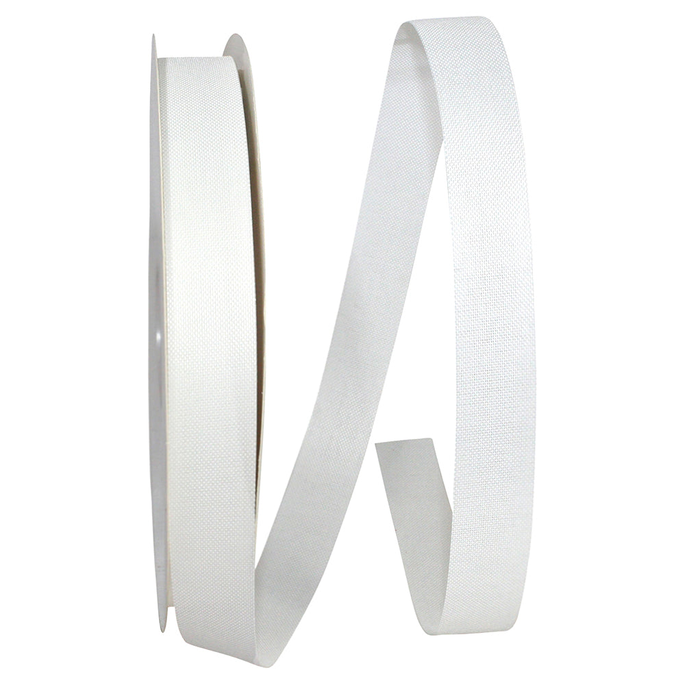 White 7 8 Inch Linen Natural Allure Ribbon for Wreaths & Bows