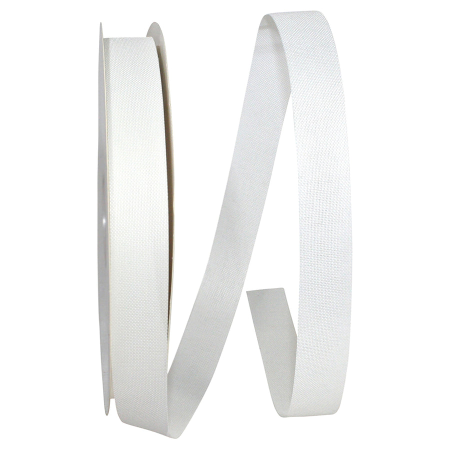 White 7 8 Inch Linen Natural Allure Ribbon for Wreaths & Bows