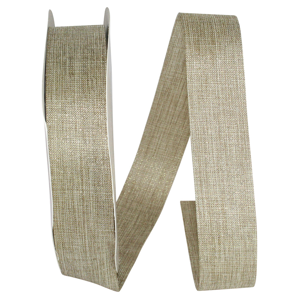 Natural Gold Linen 1-3/8 Inch Sparkle Allure Ribbon