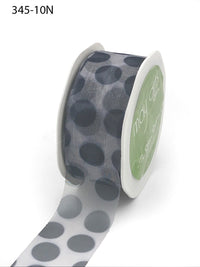 1 1/2 Inch Sheer Jumbo Dot Ribbon – 345-10N BLACK