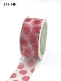 1 1/2 Inch Sheer Jumbo Dot Ribbon – 345-14N RED