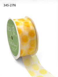 1 1/2 Inch Sheer Jumbo Dot Ribbon – 345-27N YELLOW