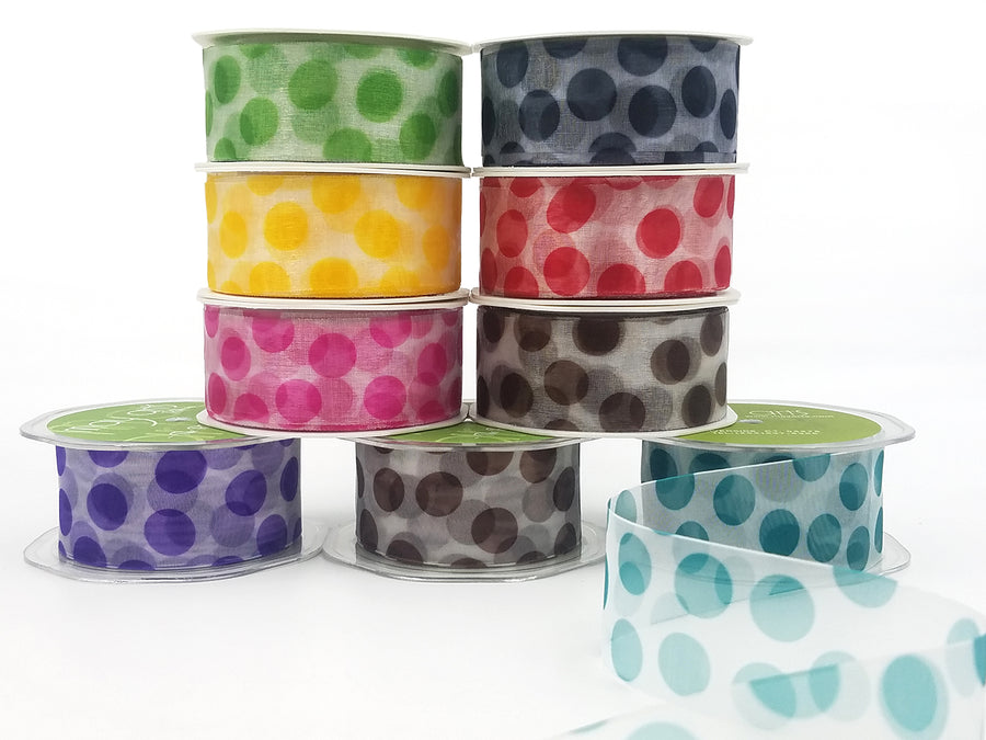 1 1/2 Inch Sheer Jumbo Dot Ribbon