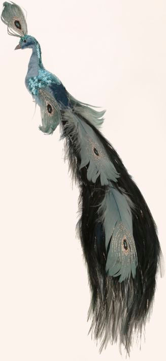Glittered Peacock - 16.5 x 2 Inches