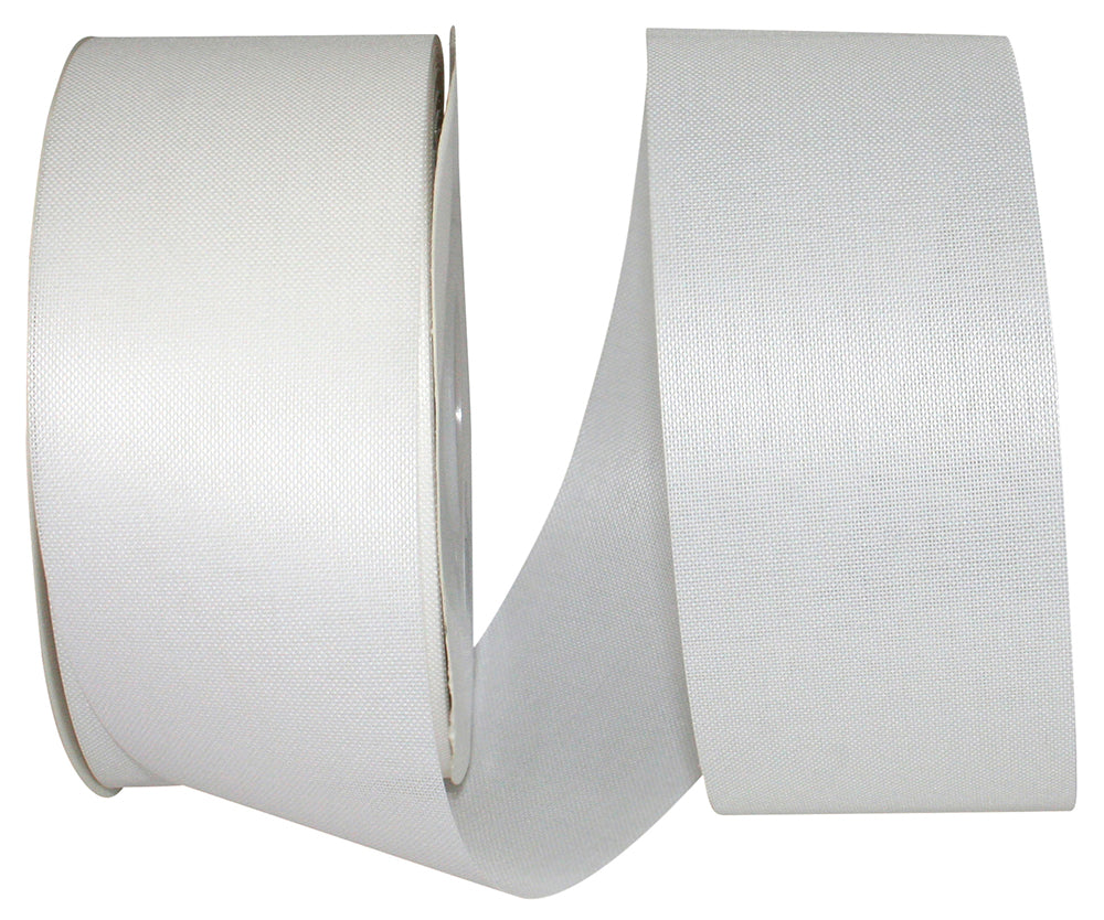 White 2-1 2 Inch Linen Natural Cooler Ribbon for Wreaths & Bows