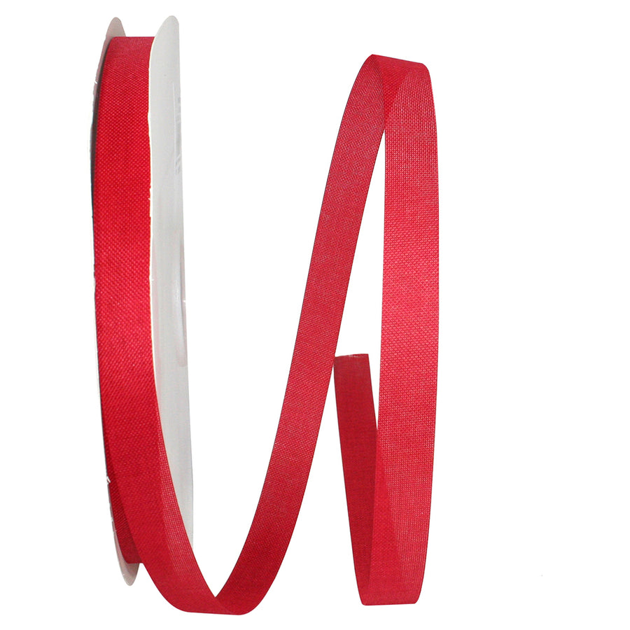 Red 5 8 Inch Linen Natural Cooler Ribbon for Wreaths & Bows