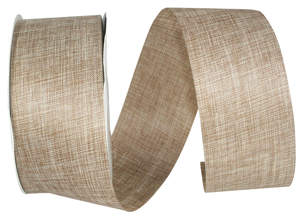 Natural 2-1 2 Inch Linen Natural Cooler Ribbon for Wreaths & Bows