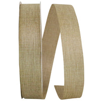 Linen Natural Sparkle Cooler Ribbon 1-3/8 Inch Natural Silver