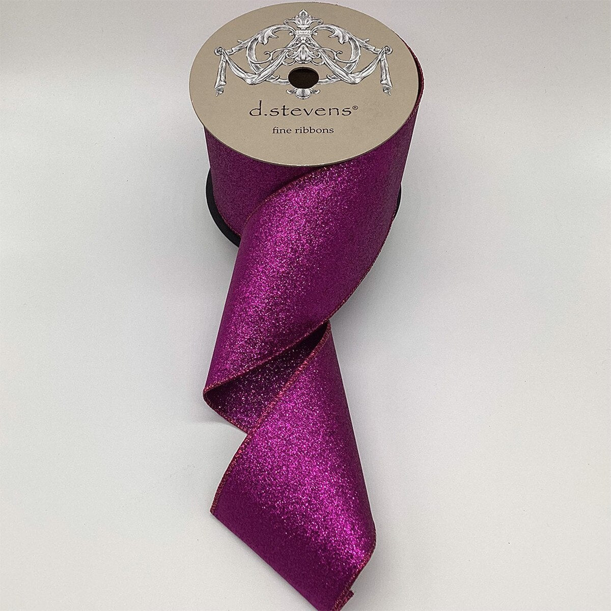 Purple Glitter Double Sided Non-Shedding Ribbon 4" x 10 Yds