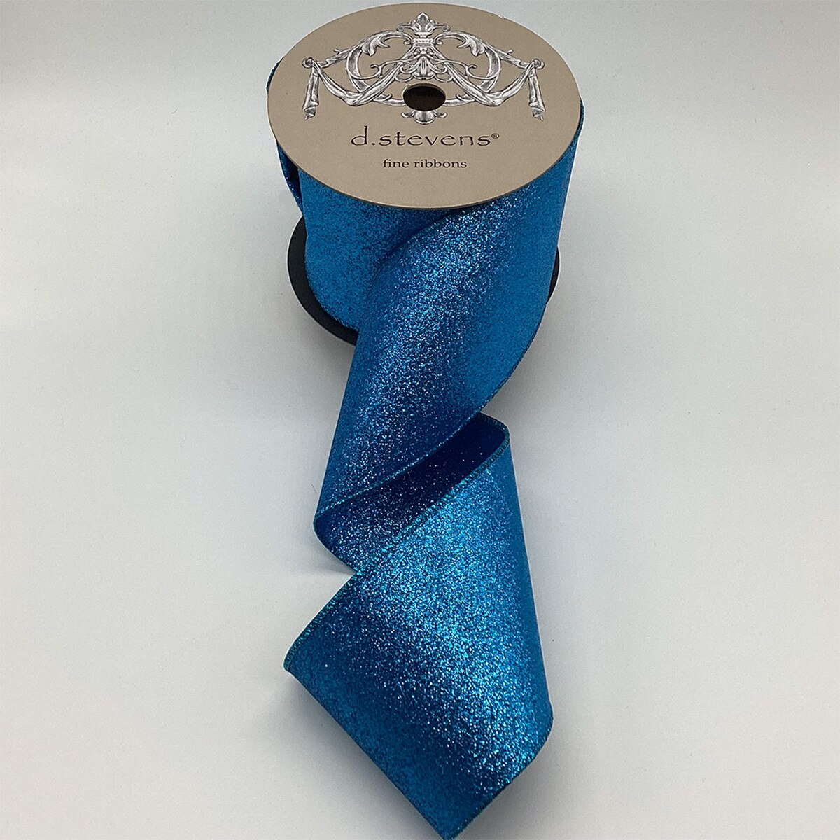 Blue Glitter Double Sided Non-Shedding Ribbon 4" x 10 Yds