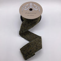 Moss Faux Fuzzy Wool Ribbon 2.5 Inch x 5 Yards