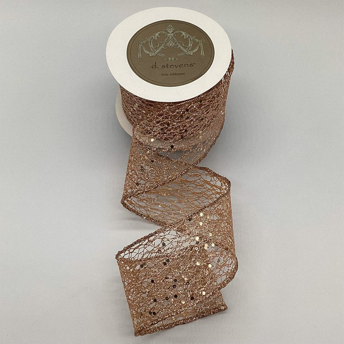 Blush Glitter Mesh Ribbon 2.5 Inch x 10 Yards