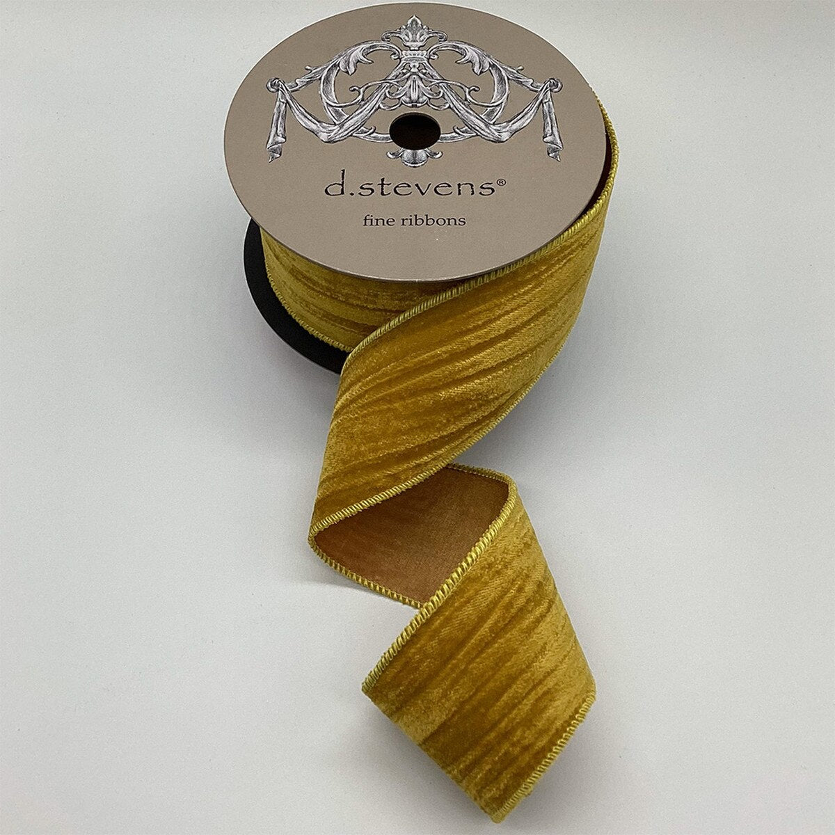 Mustard Velvet Satin Back Ribbon 2.5 Inch x 10 Yards