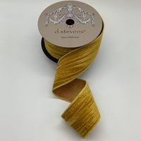 Mustard Velvet Satin Back Ribbon 2.5 Inch x 10 Yards