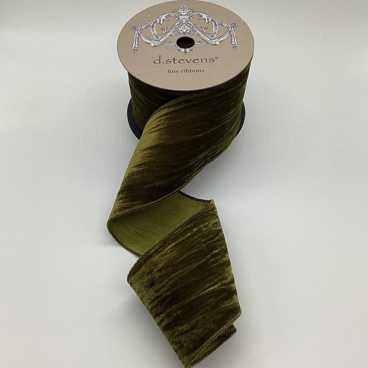 Olive Satin Back Velvet Vintage Chic Ribbon 4" x 10 Yds