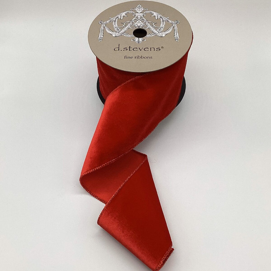 Red Velvet Satin Back Ribbon 4 Inch x 10 Yards