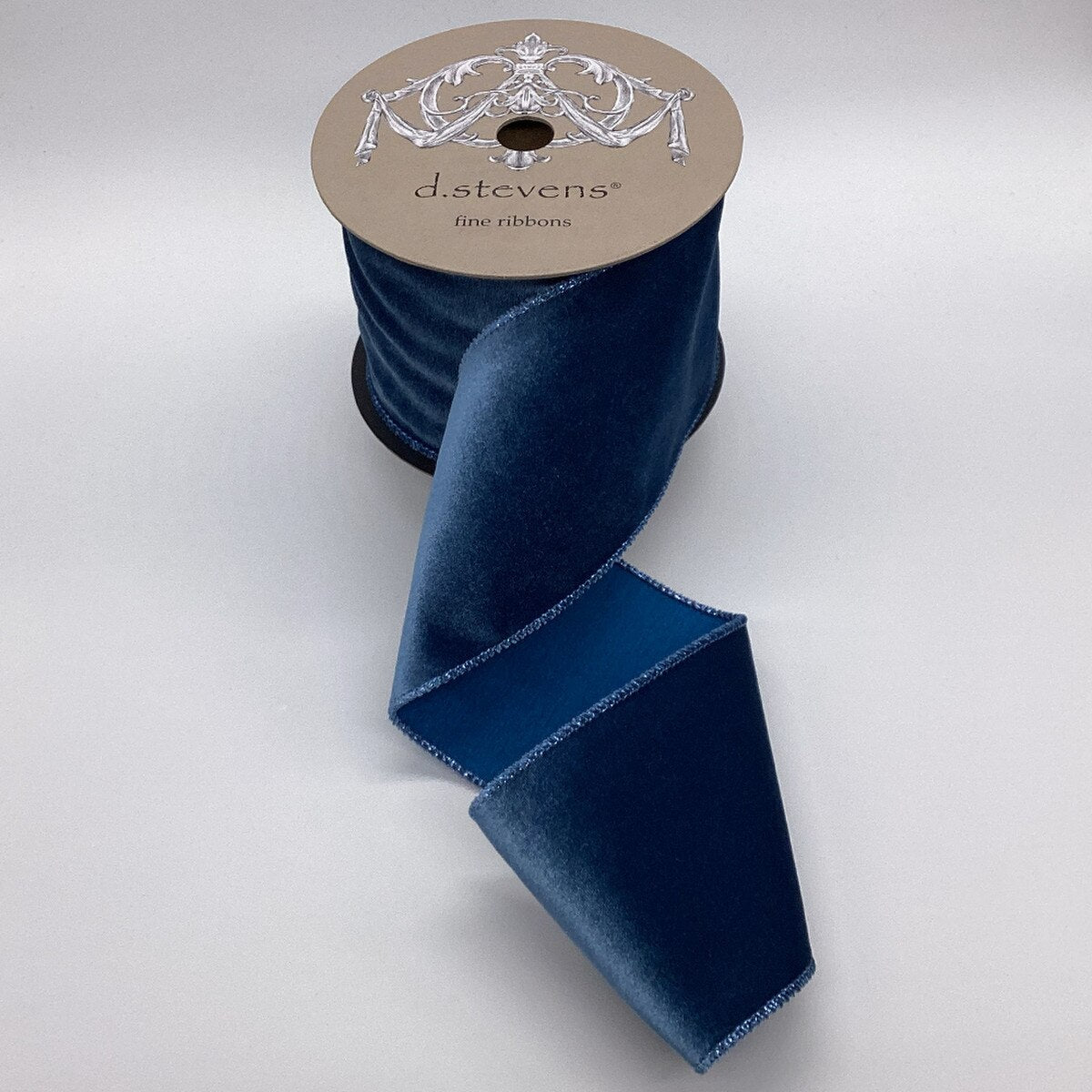 Dusty Blue Velvet Satin Back Ribbon 4" x 10 Yds