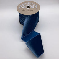 Dusty Blue Velvet Satin Back Ribbon 4